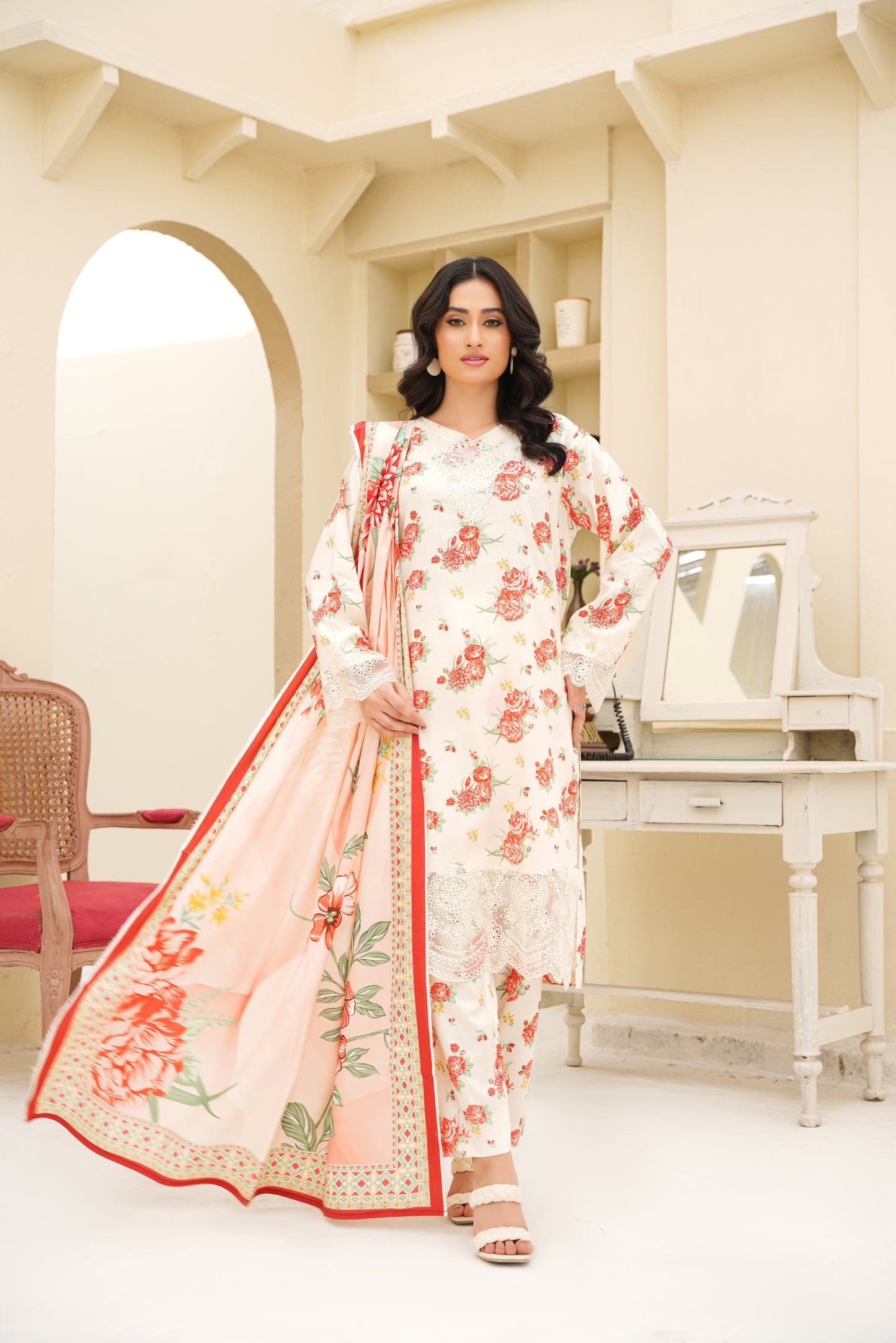 Embroidered Linen 3PC