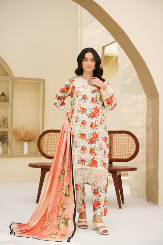 Embroidered Linen 3PC