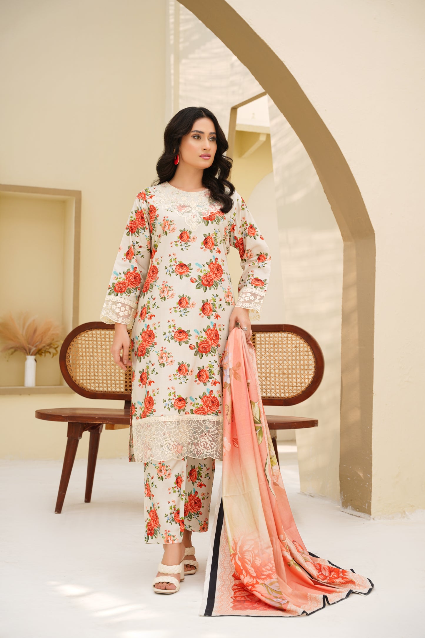 Embroidered Linen 3PC