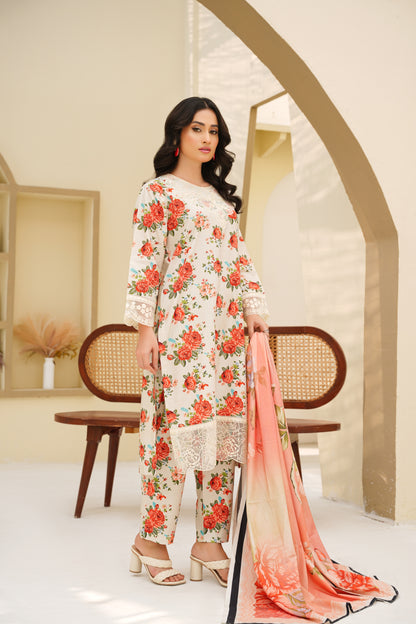 Mirari | Embroidered | Linen-3PC