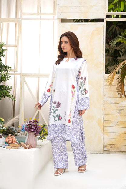 White Lilac Bloom Silk – 2 Piece
