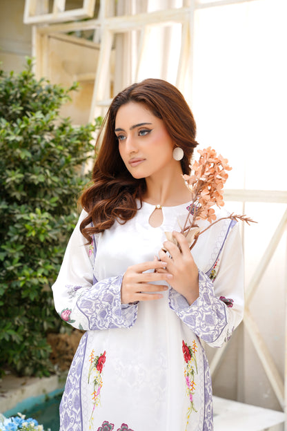 White Lilac Bloom Silk – 2 Piece