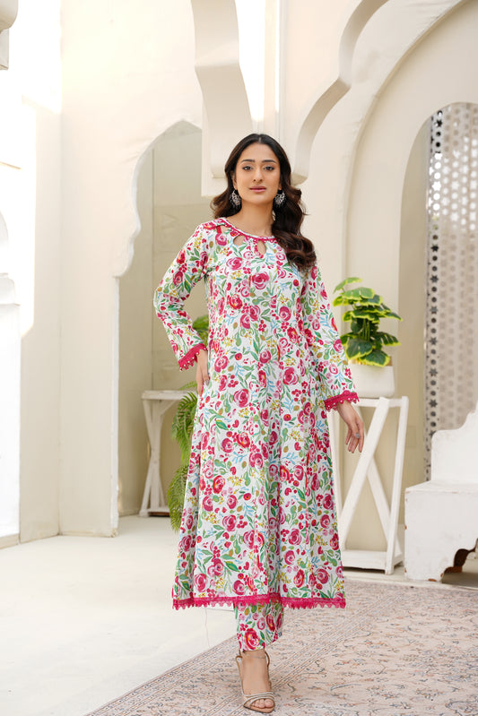 White Pink Floral – Mirari | Frock