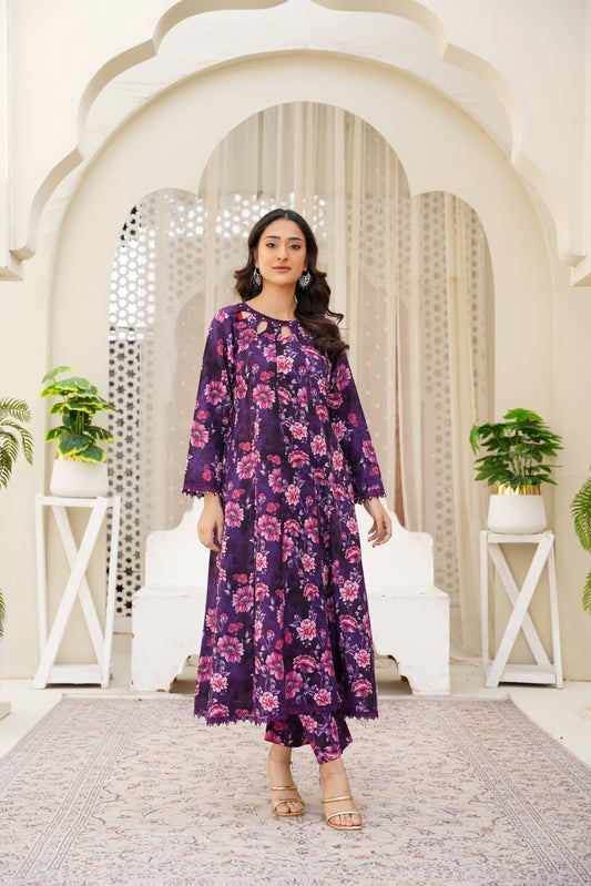 Deep Purple Floral – Mirari | Frock