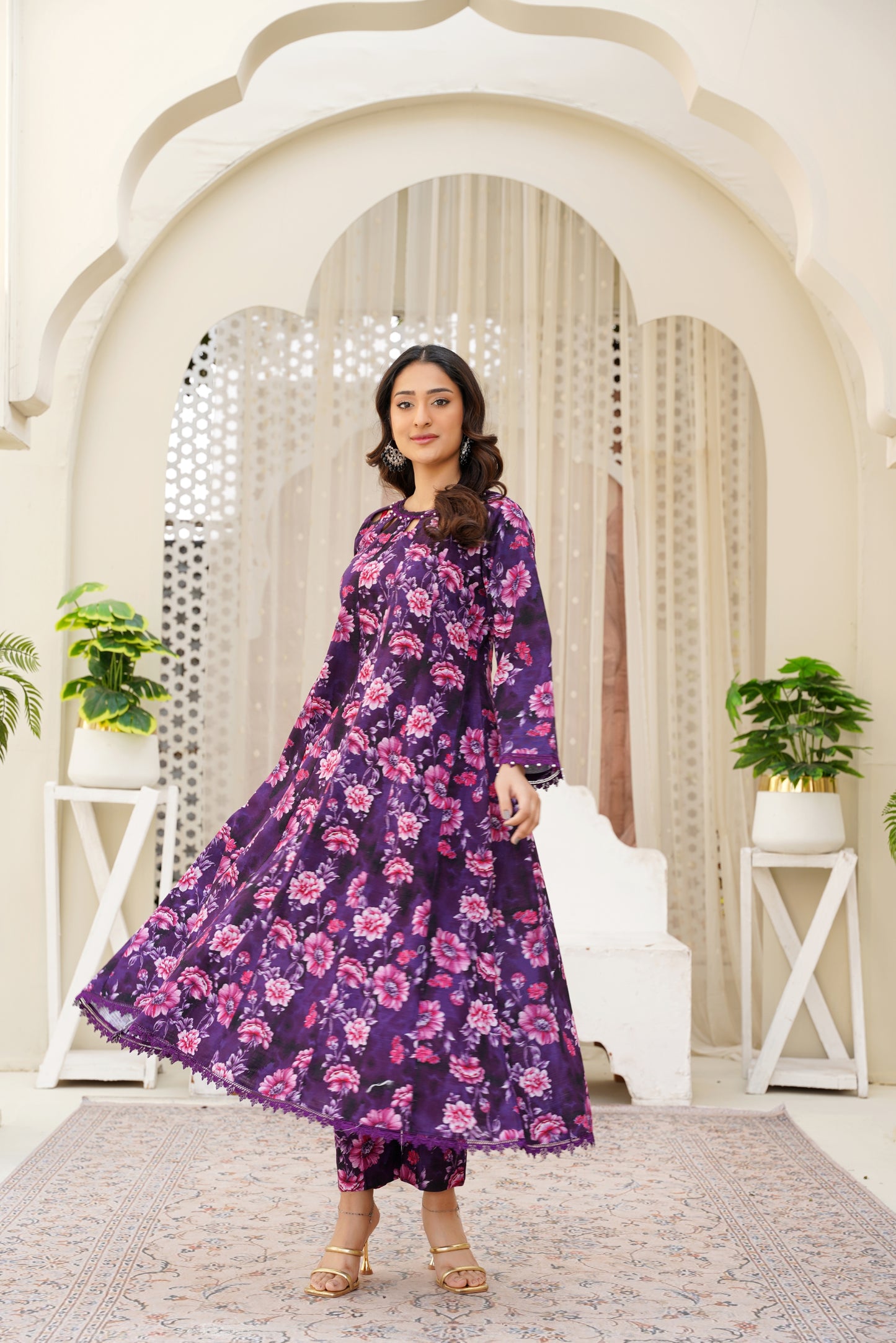 Deep Purple Floral – Mirari | Frock