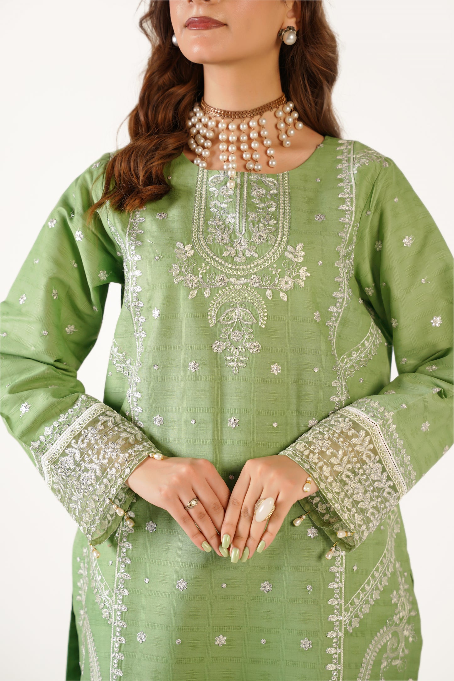 Maria B Fancy Jacquard Cotton Emb 3PC