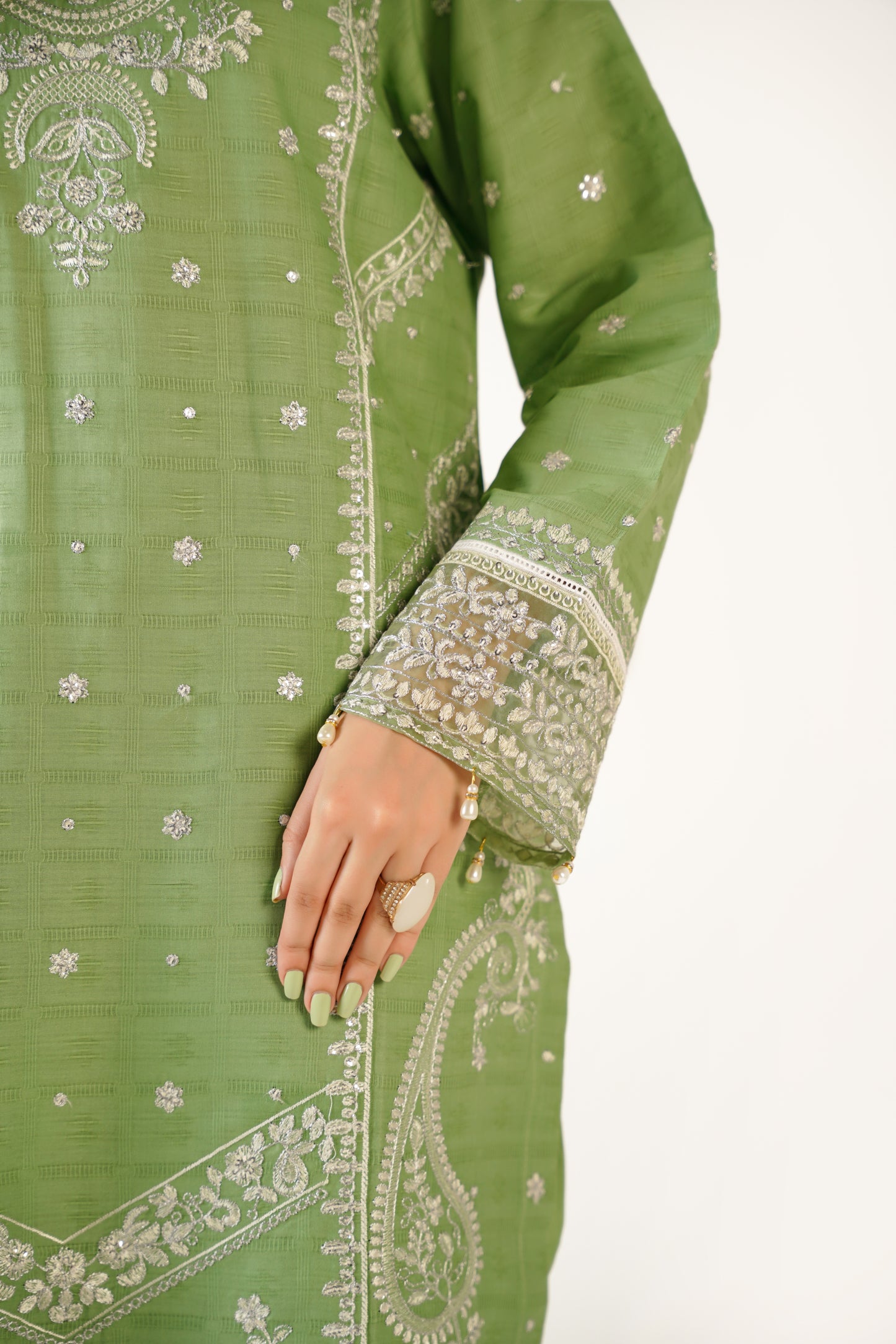 Maria B Fancy Jacquard Cotton Emb 3PC