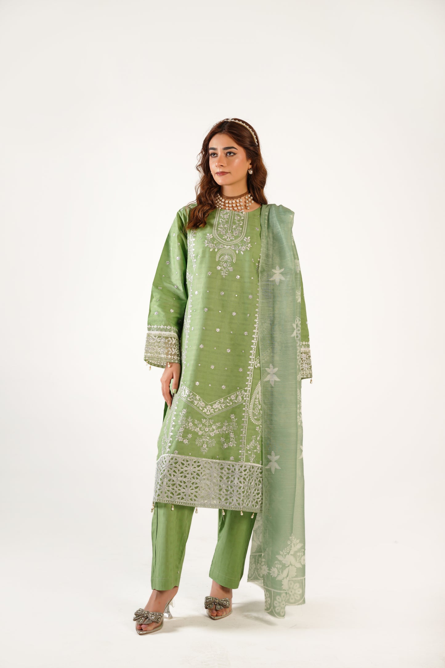 Maria B Fancy Jacquard Cotton Emb 3PC