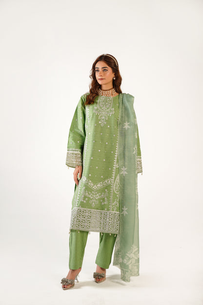 Maria B Fancy Jacquard Cotton Emb 3PC