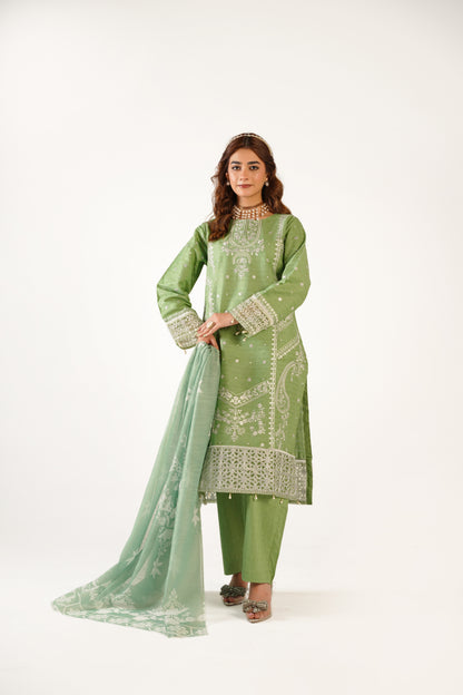 Maria B Fancy Jacquard Cotton Emb 3PC