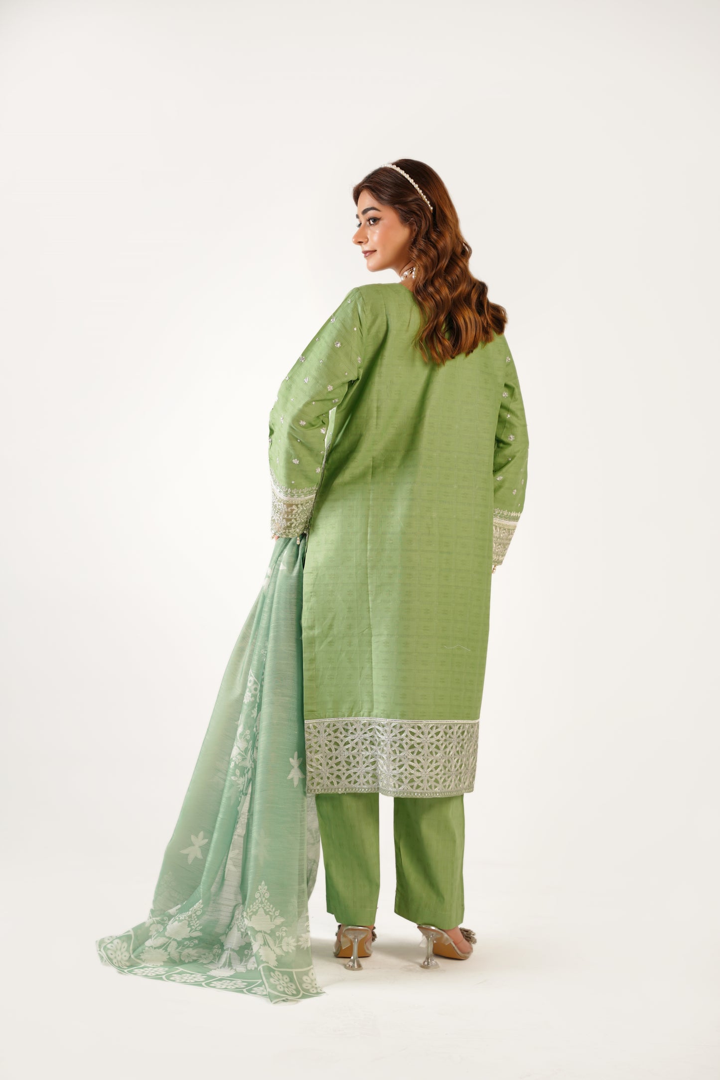 Maria B Fancy Jacquard Cotton Emb 3PC