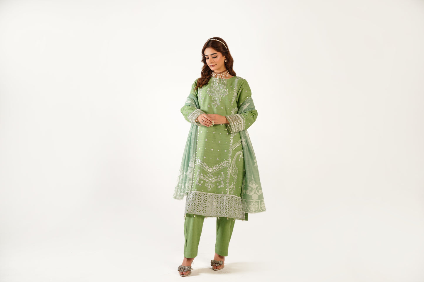 Maria B Fancy Jacquard Cotton Emb 3PC