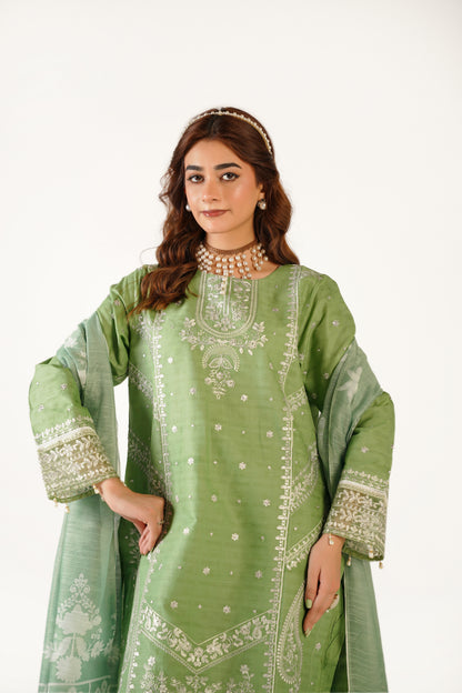 Maria B Fancy Jacquard Cotton Emb 3PC