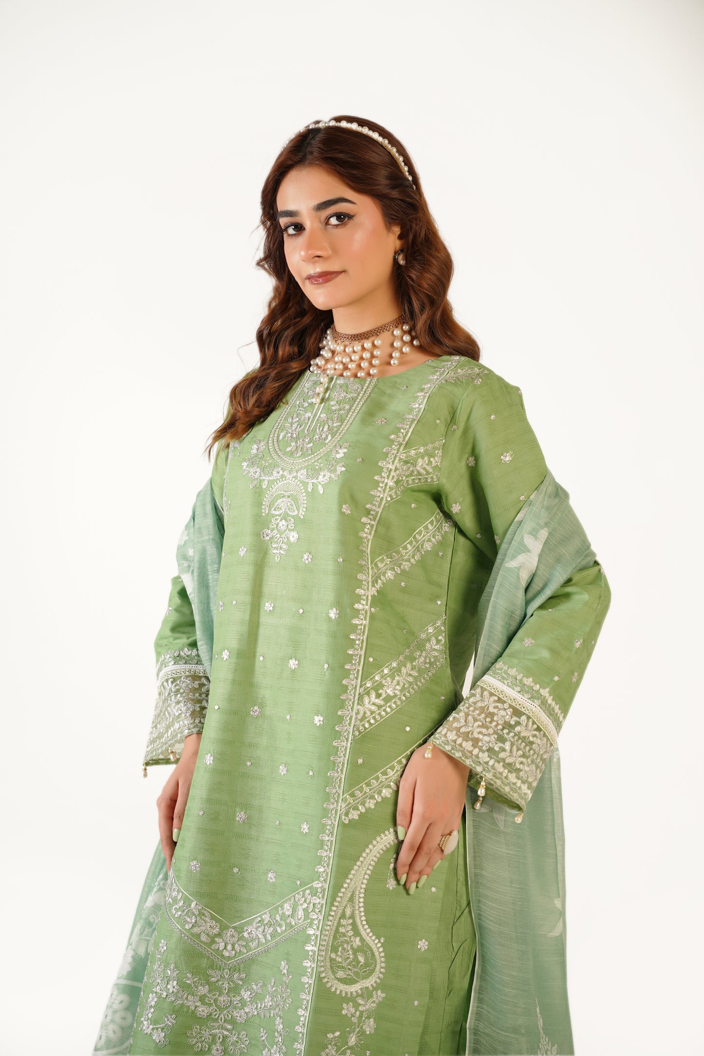 Maria B Fancy Jacquard Cotton Emb 3PC