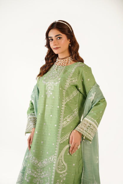 Maria B Fancy Jacquard Cotton Emb 3PC