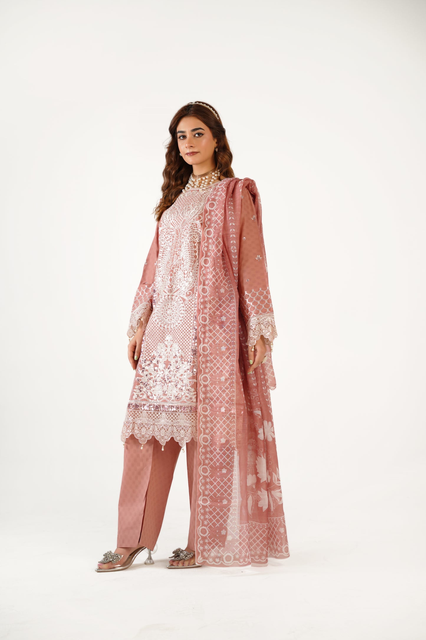 Maria B Fancy Jacquard Cotton Emb 3PC