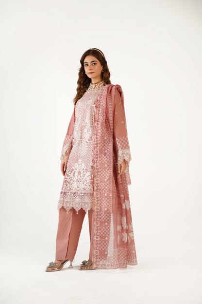 Maria B Fancy Jacquard Cotton Emb 3PC