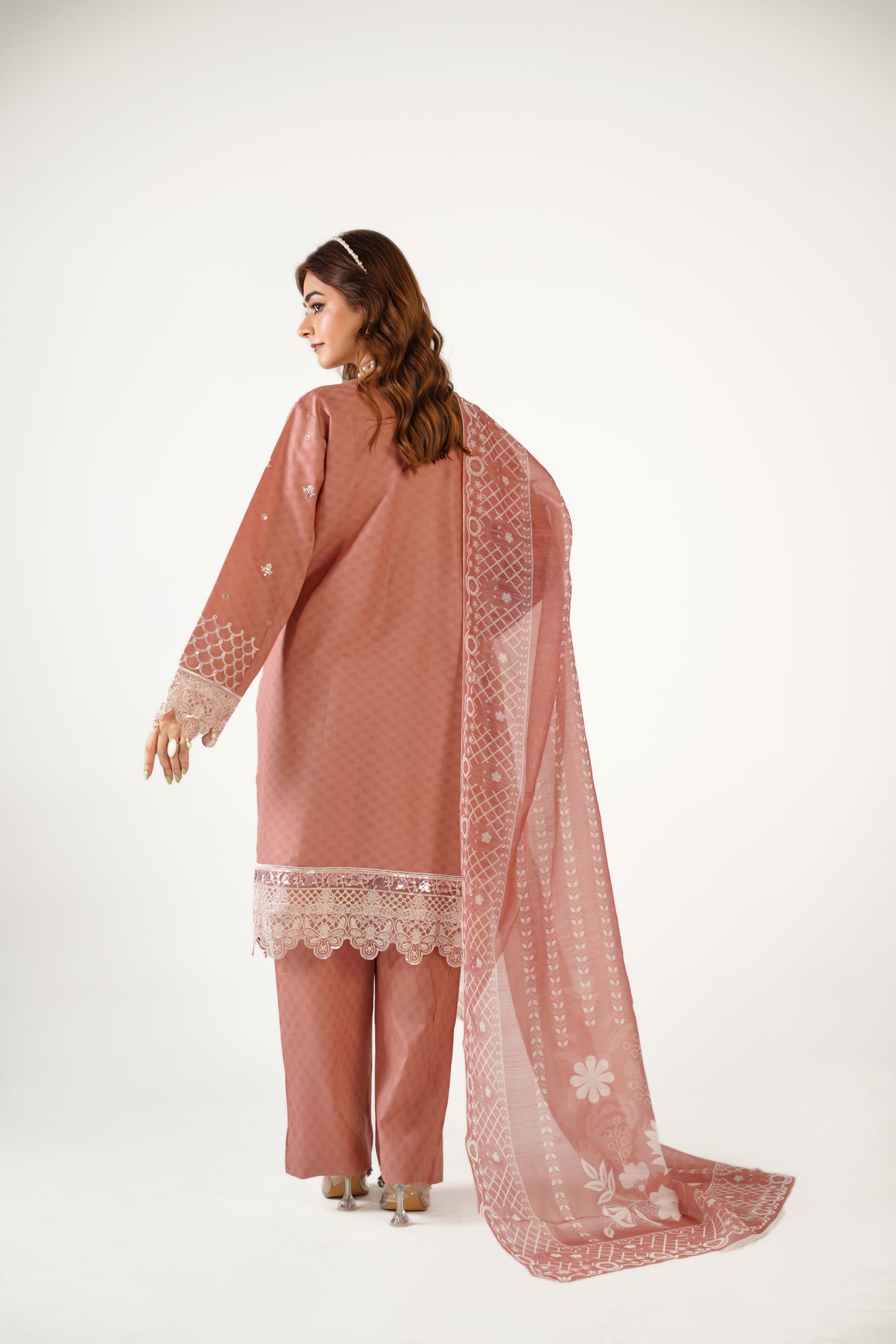 Maria B Fancy Jacquard Cotton Emb 3PC