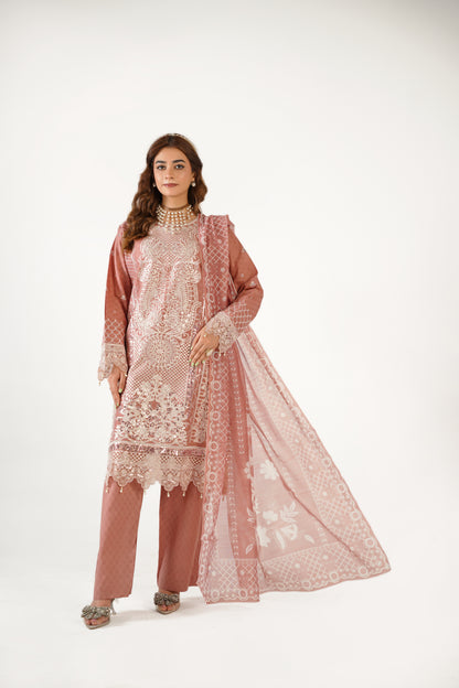 Maria B Fancy Jacquard Cotton Emb 3PC