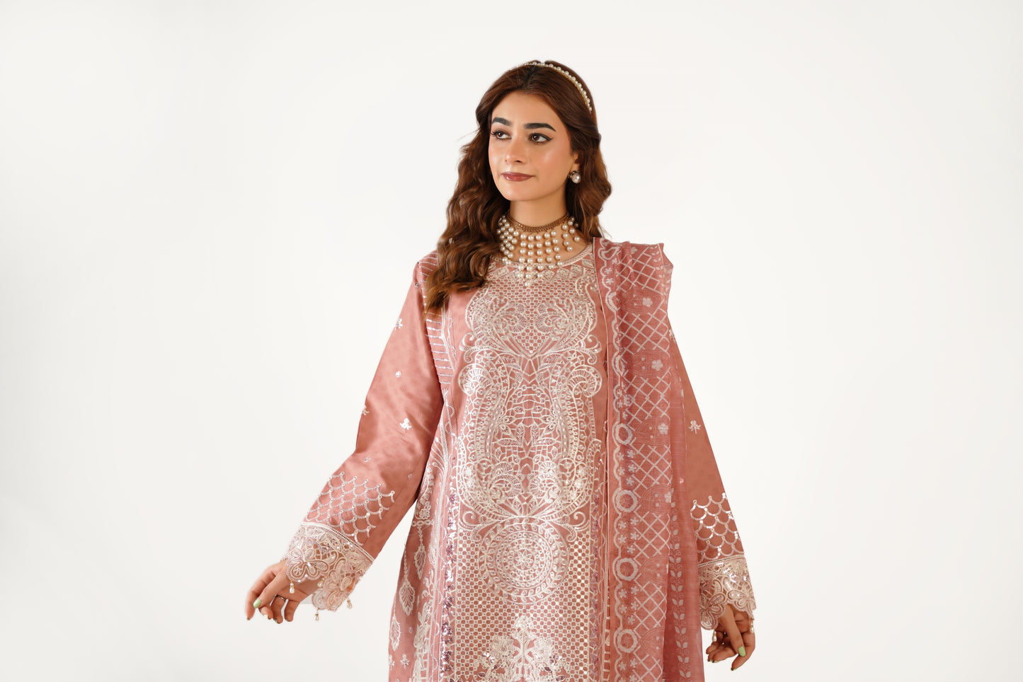Maria B Fancy Jacquard Cotton Emb 3PC