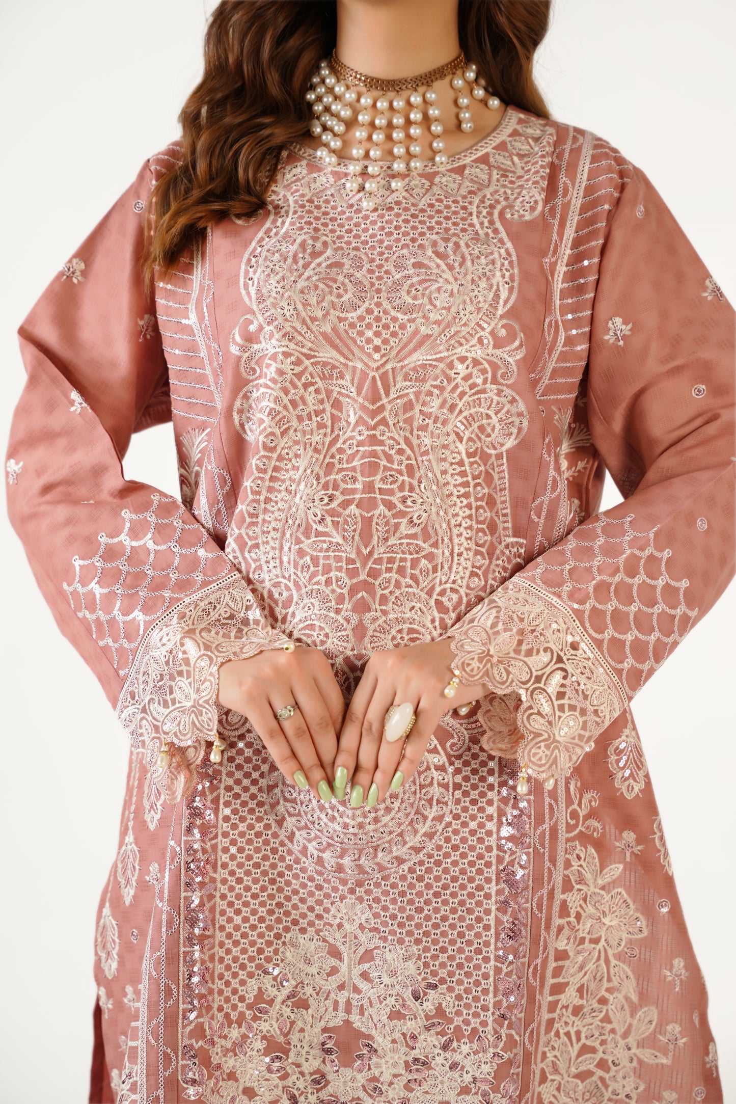Maria B Fancy Jacquard Cotton Emb 3PC
