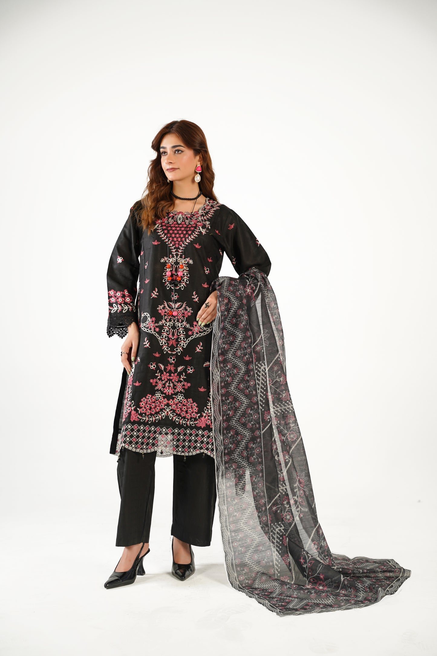 Cross Stitch Fancy Jacquard Cotton Emb 3PC