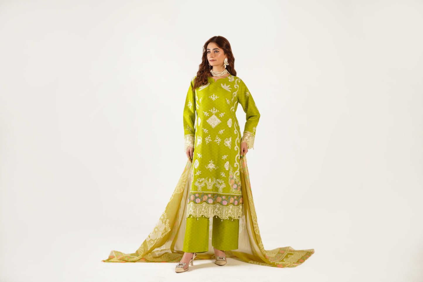 Sapphire Fancy Jacquard Cotton Emb 3PC
