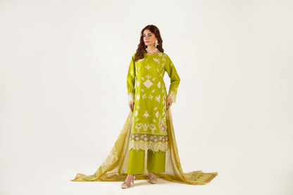 Sapphire Fancy Jacquard Cotton Emb 3PC