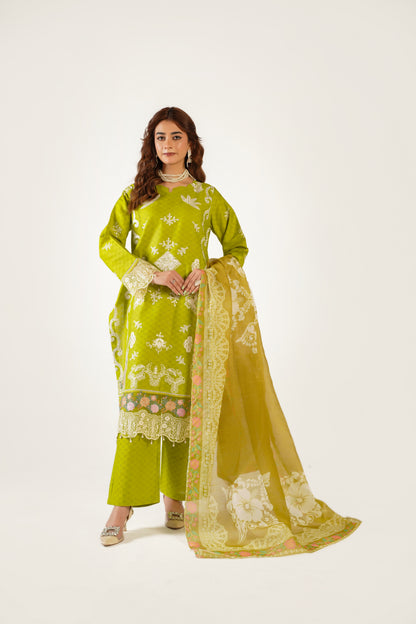 Sapphire Fancy Jacquard Cotton Emb 3PC