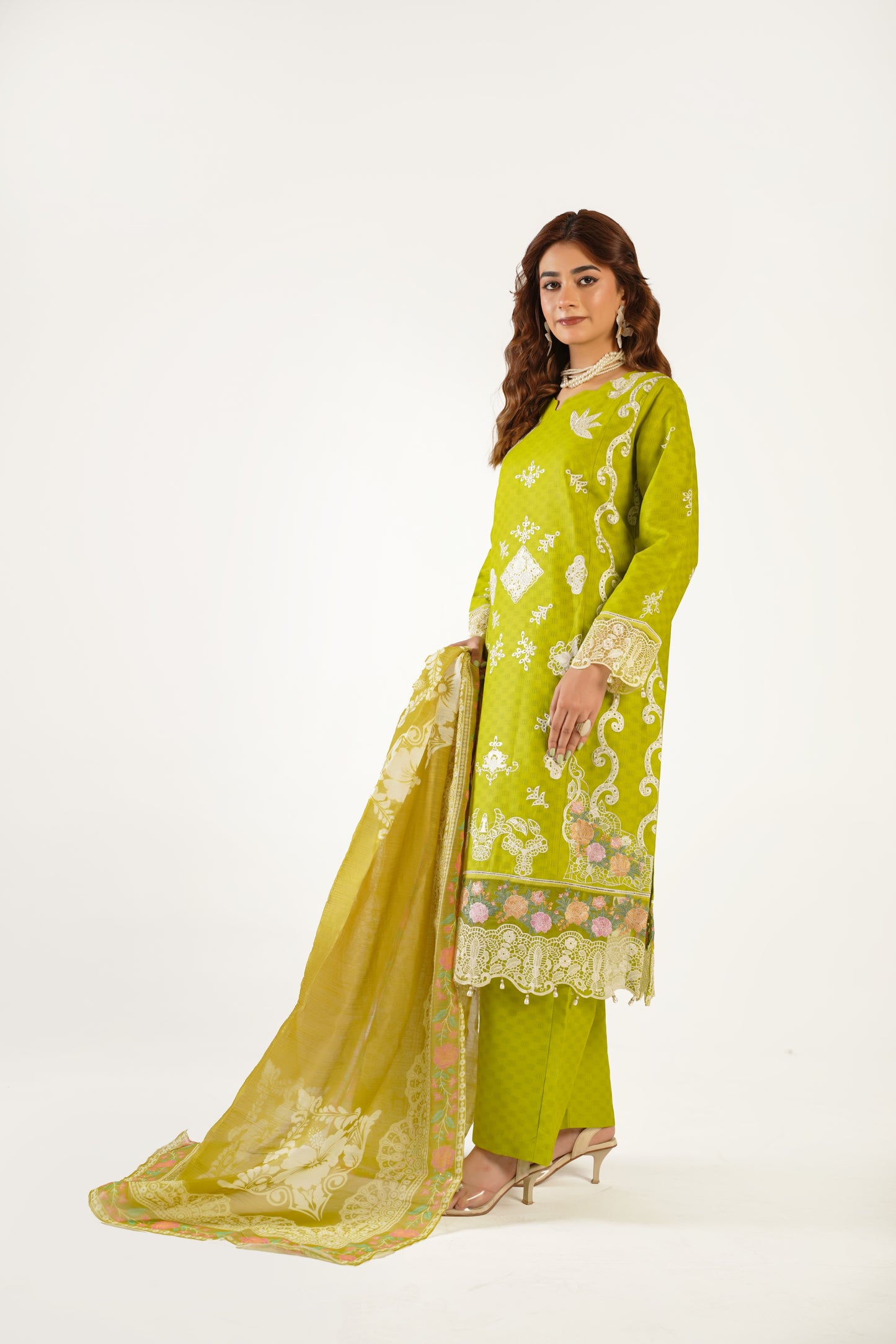 Sapphire Fancy Jacquard Cotton Emb 3PC