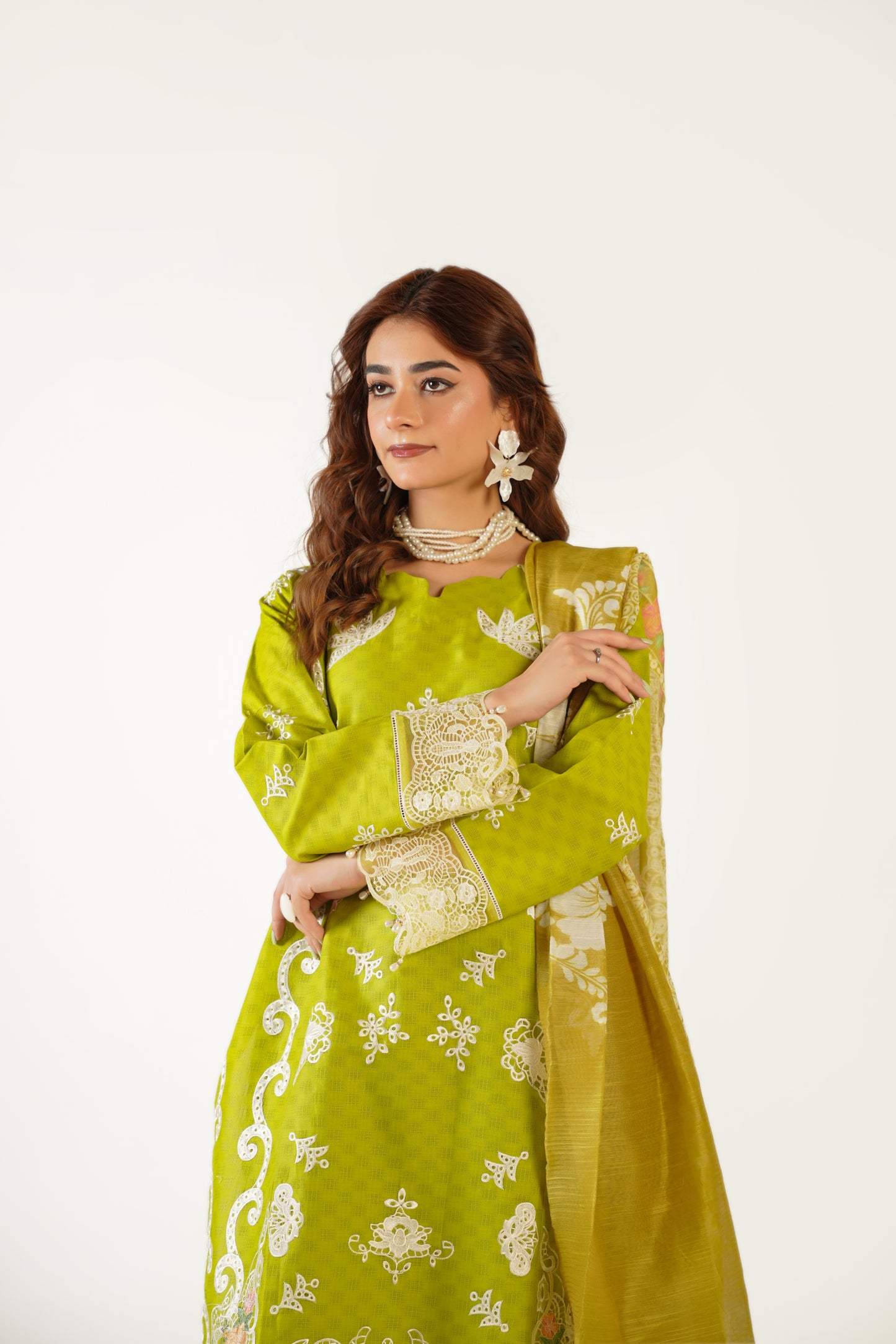 Sapphire Fancy Jacquard Cotton Emb 3PC