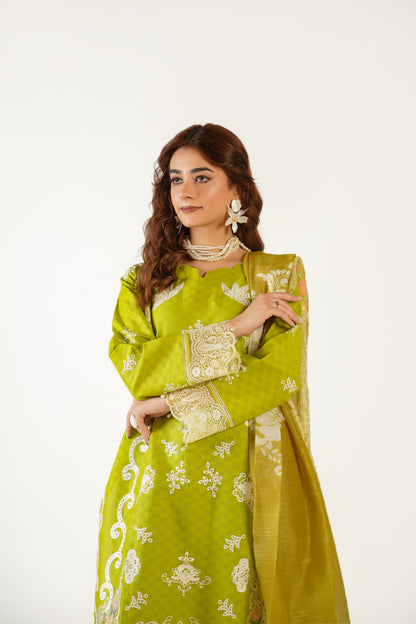 Sapphire Fancy Jacquard Cotton Emb 3PC