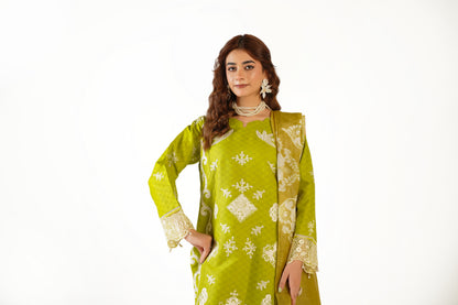 Sapphire Fancy Jacquard Cotton Emb 3PC