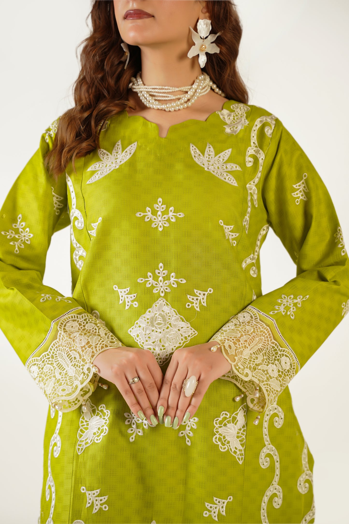 Sapphire Fancy Jacquard Cotton Emb 3PC
