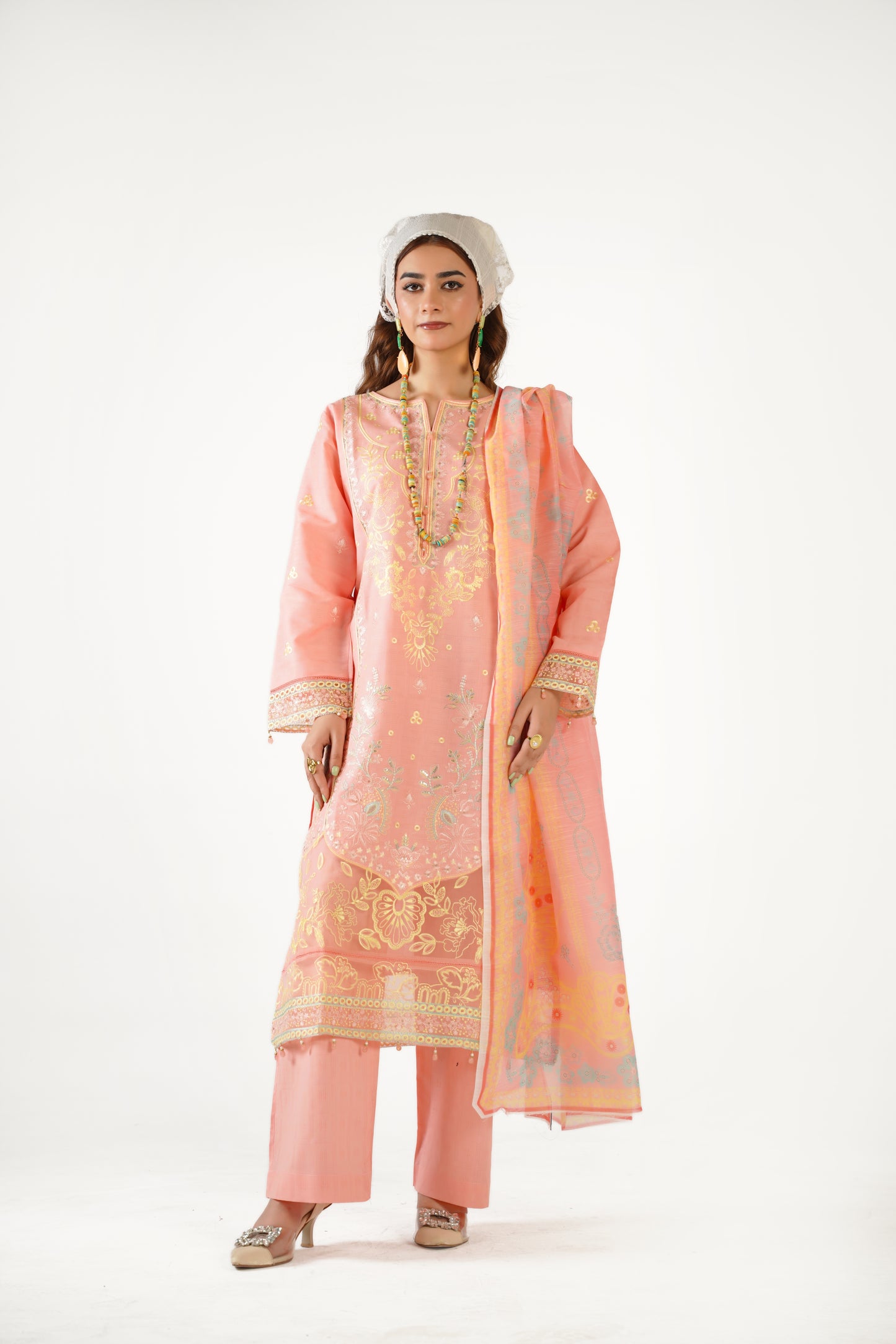 Sapphire Fancy Jacquard Cotton Emb 3PC