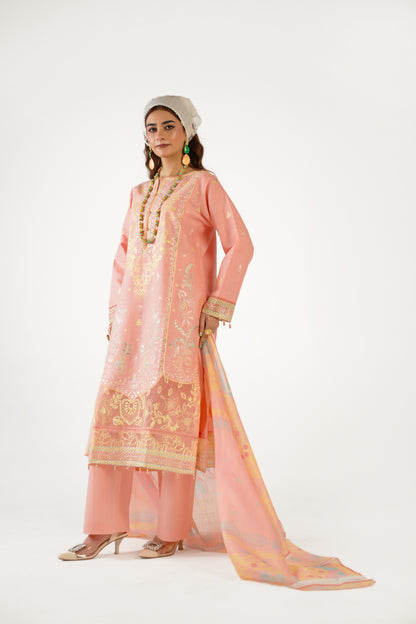 Sapphire Fancy Jacquard Cotton Emb 3PC