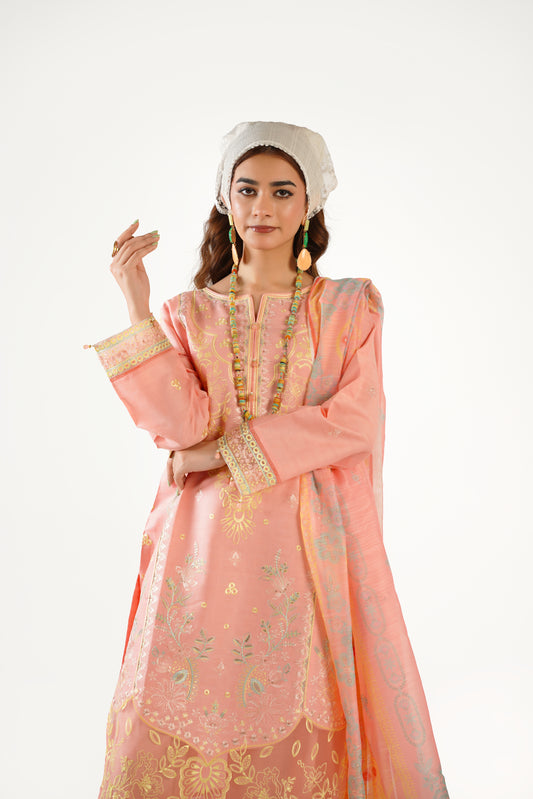 Sapphire Fancy Jacquard Cotton Emb 3PC