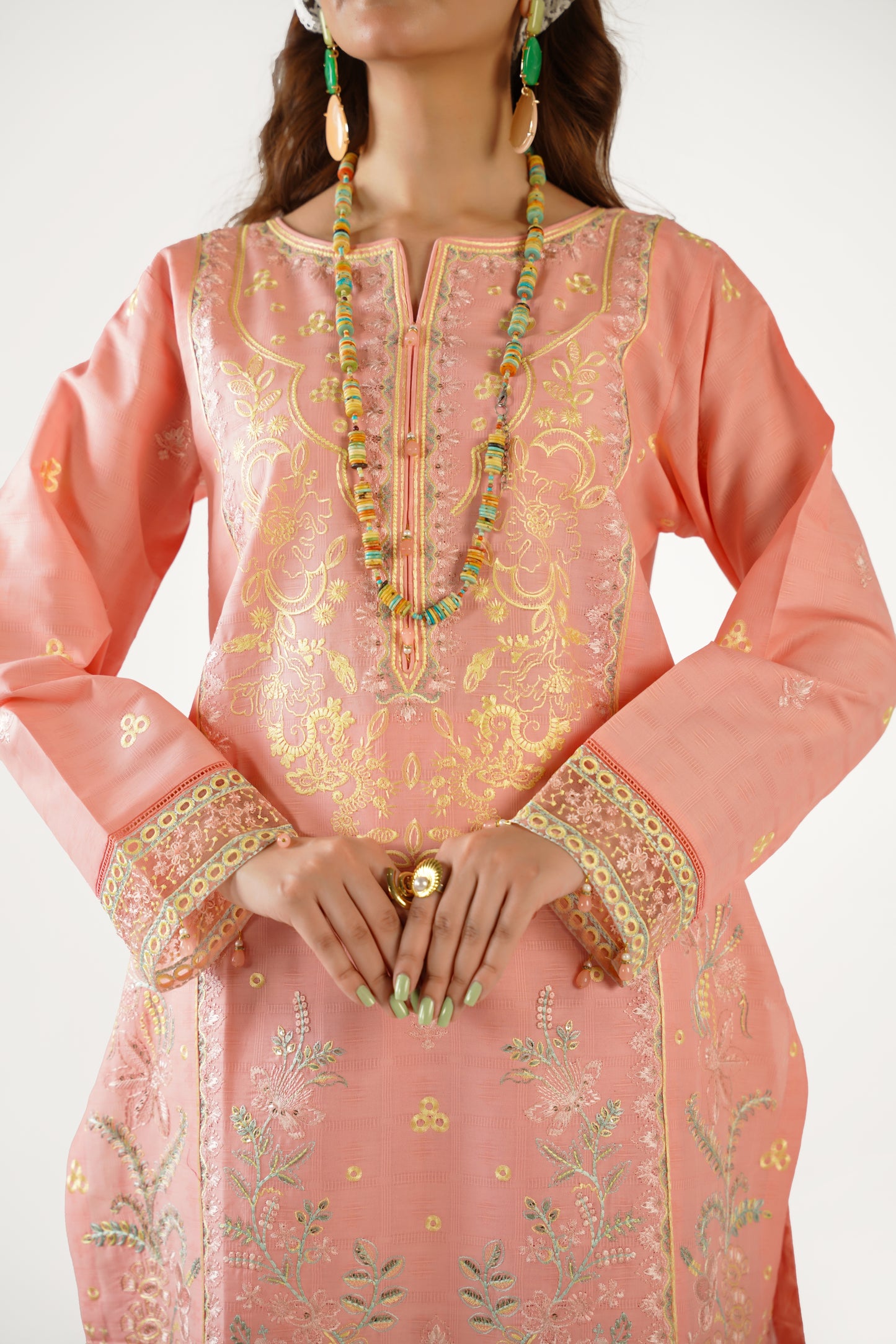 Sapphire Fancy Jacquard Cotton Emb 3PC