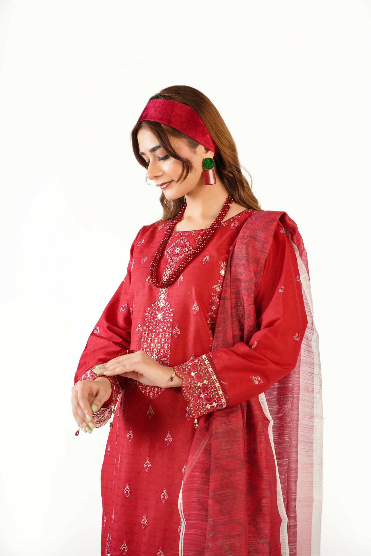 Sapphire Fancy Jacquard Cotton Emb 3PC