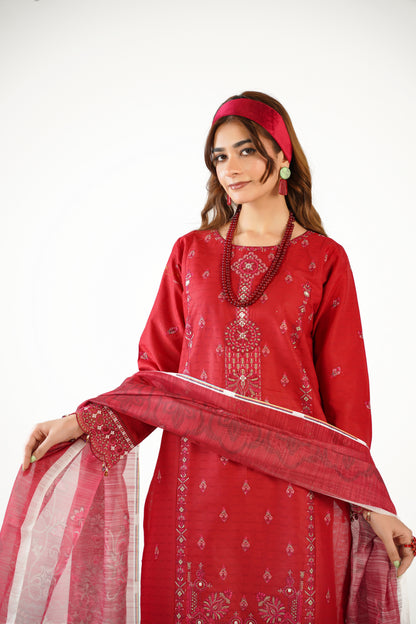 Sapphire Fancy Jacquard Cotton Emb 3PC