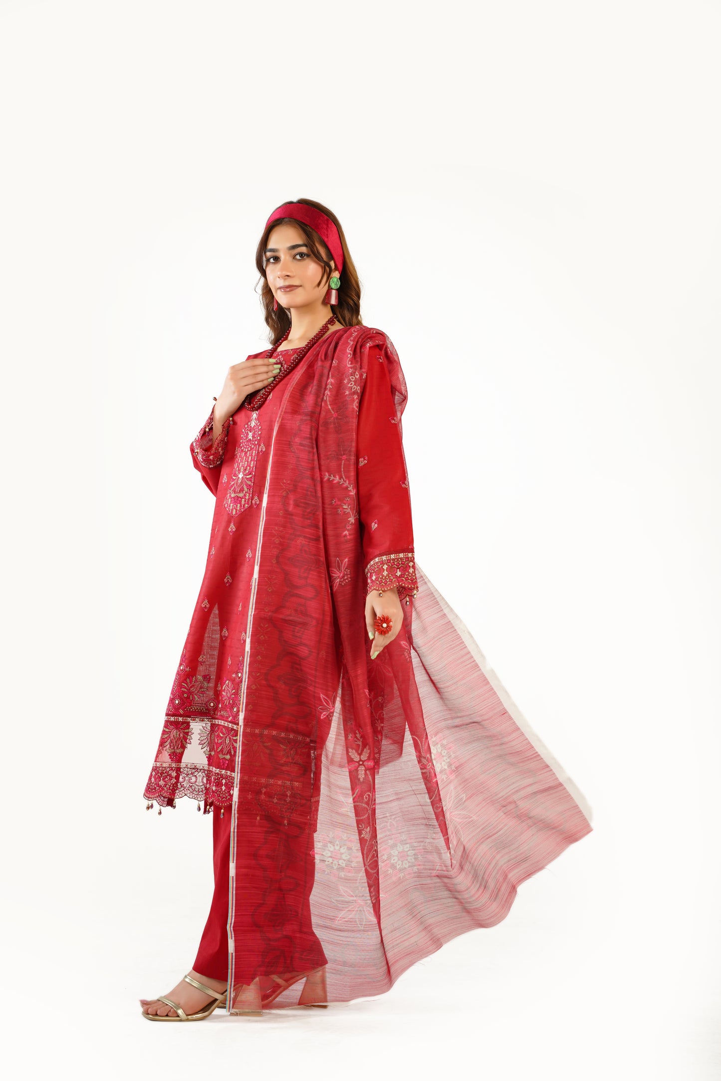 Sapphire Fancy Jacquard Cotton Emb 3PC