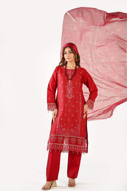 Sapphire Fancy Jacquard Cotton Emb 3PC