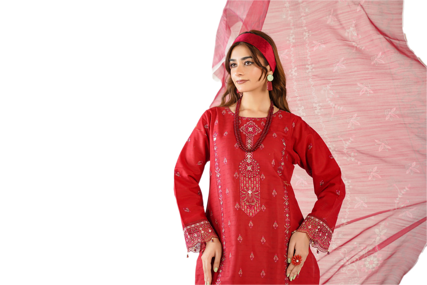 Sapphire Fancy Jacquard Cotton Emb 3PC