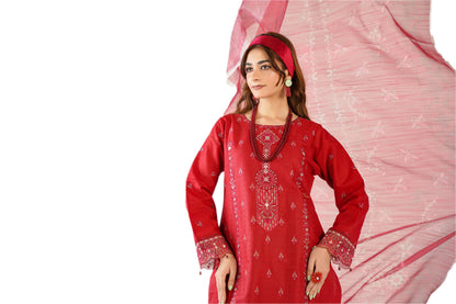 Sapphire Fancy Jacquard Cotton Emb 3PC