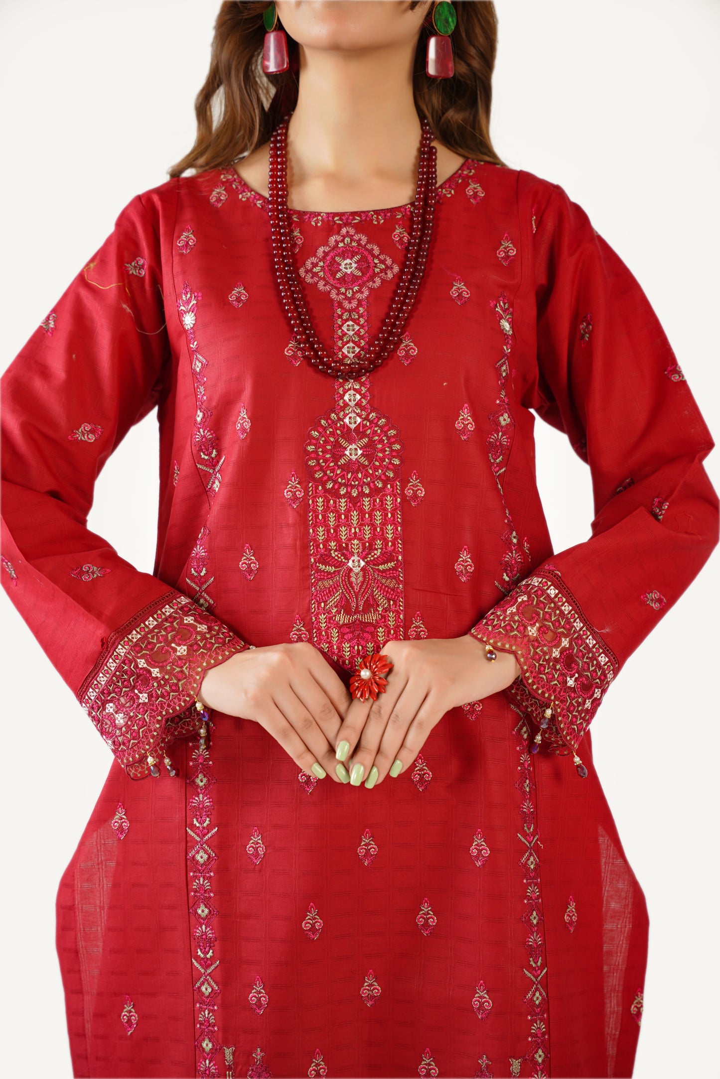 Sapphire Fancy Jacquard Cotton Emb 3PC