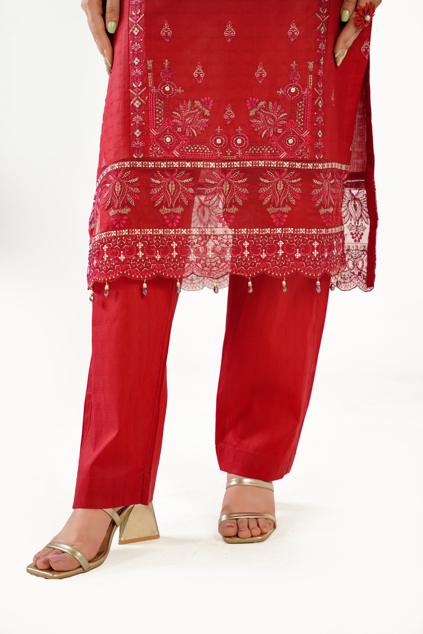 Sapphire Fancy Jacquard Cotton Emb 3PC