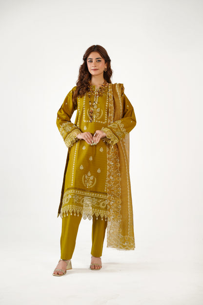 Sapphire Fancy Jacquard Cotton Emb 3PC