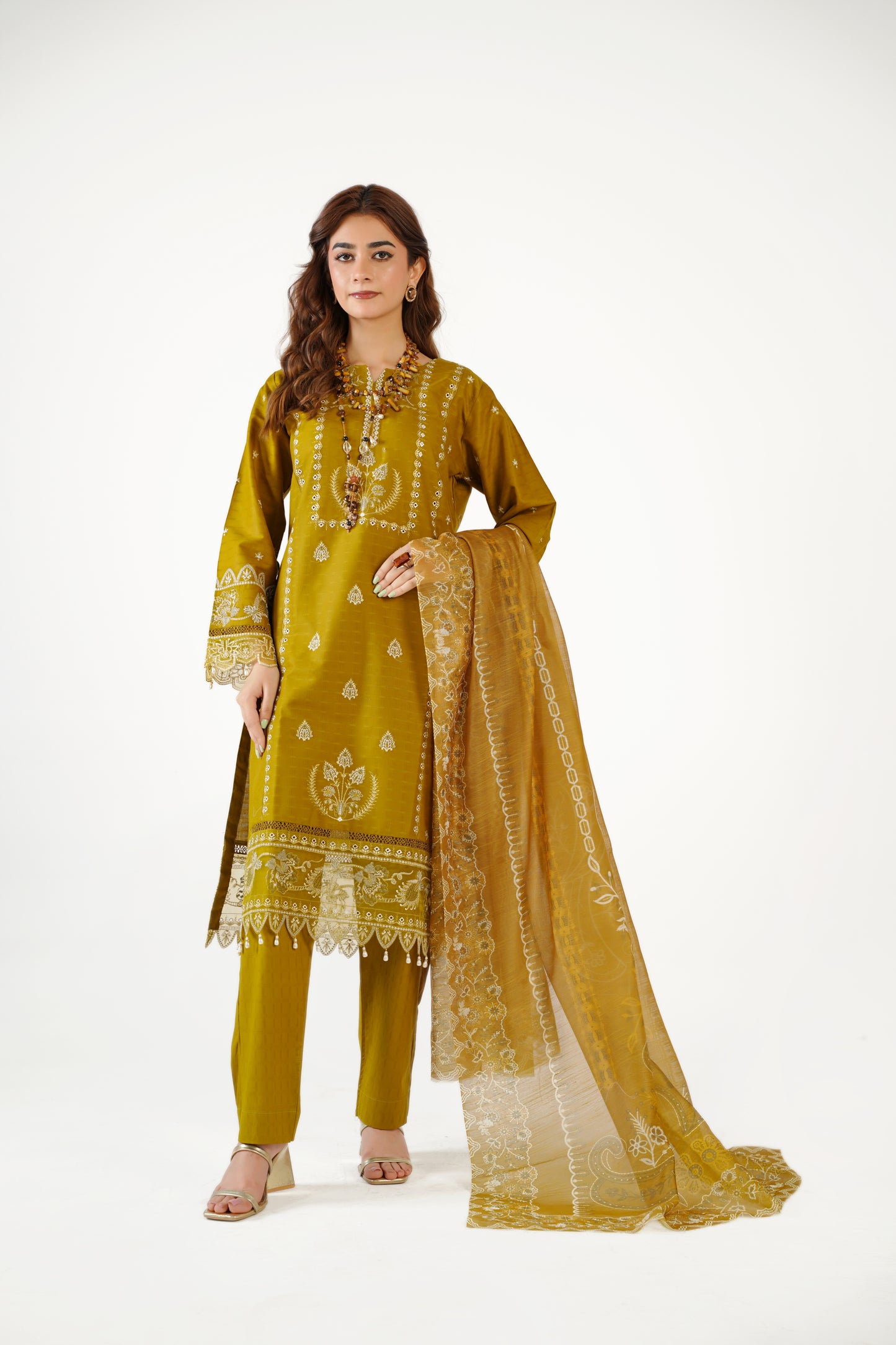 Sapphire Fancy Jacquard Cotton Emb 3PC