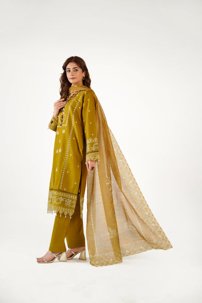 Sapphire Fancy Jacquard Cotton Emb 3PC