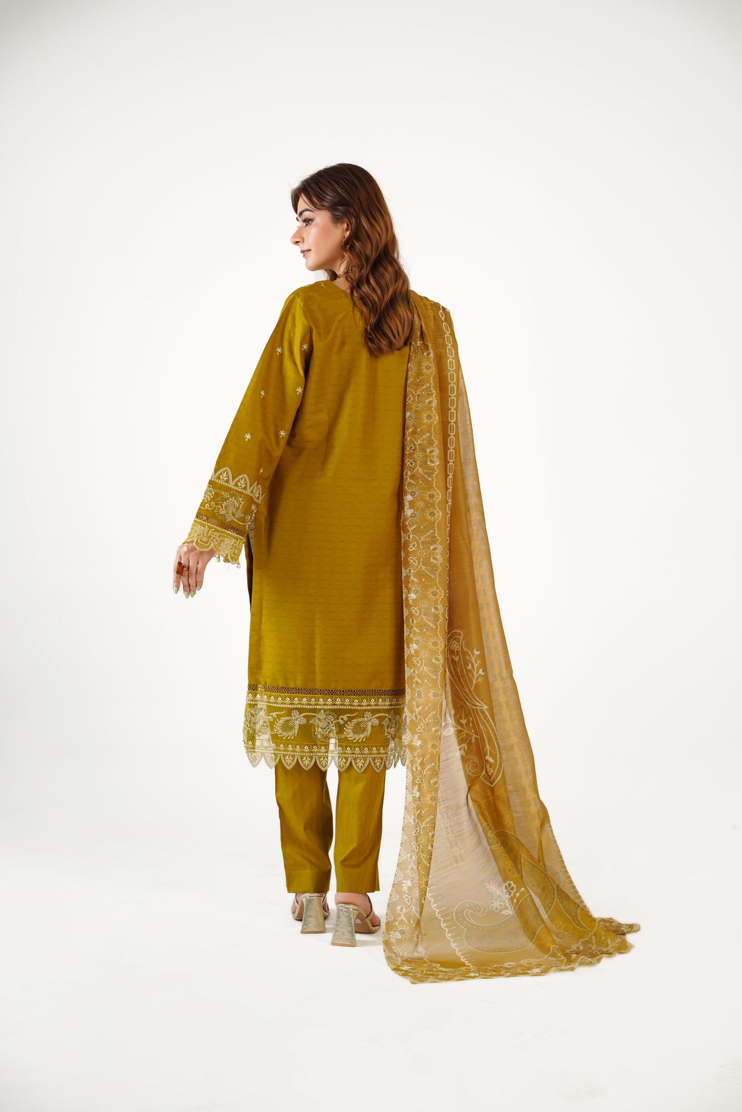 Sapphire Fancy Jacquard Cotton Emb 3PC